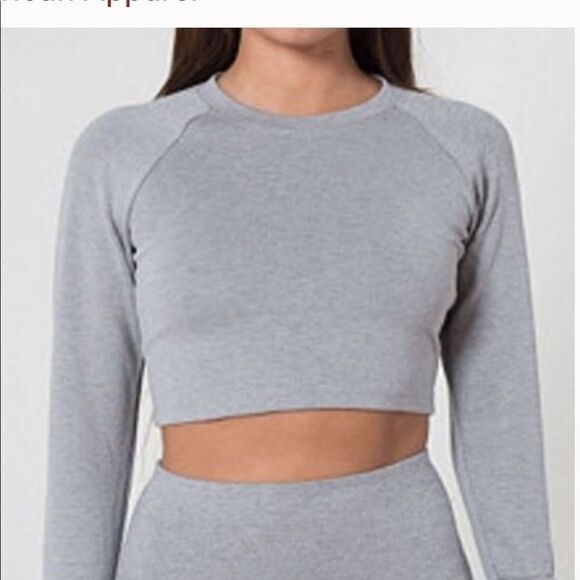 American Apparel Women's Crop Top Large Gray - Picture 1 of 7